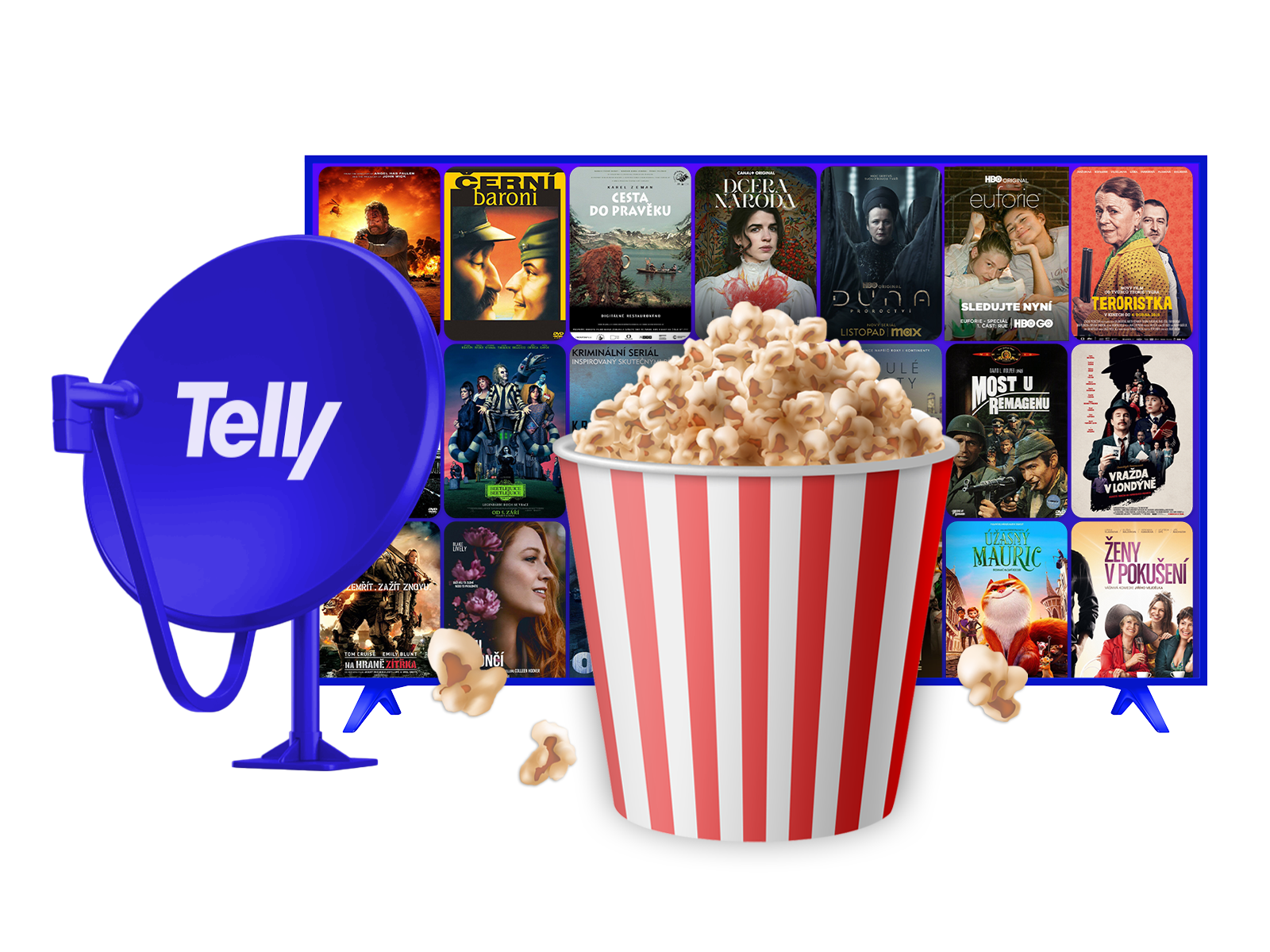 Satelitní televize a popcorn
