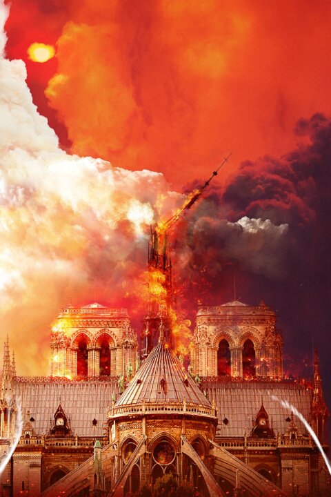 Notre-Dame v plamenech
