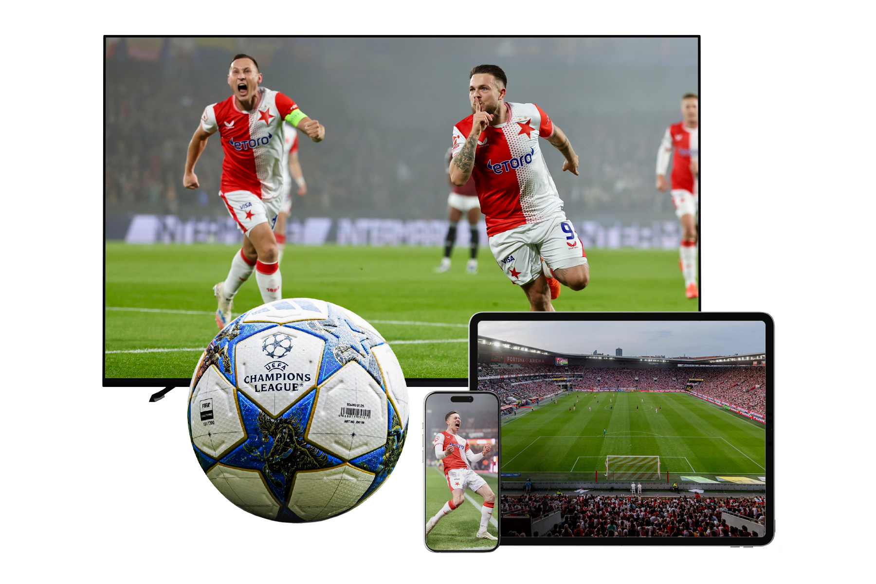 Sledujte až na 2 zařízeních v chytré televizi, na mobilu i webu online.