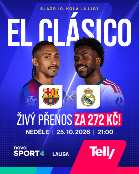 El Clásico Barcelona vs. Real Madrid, živý přenos za 272 Kč na Telly