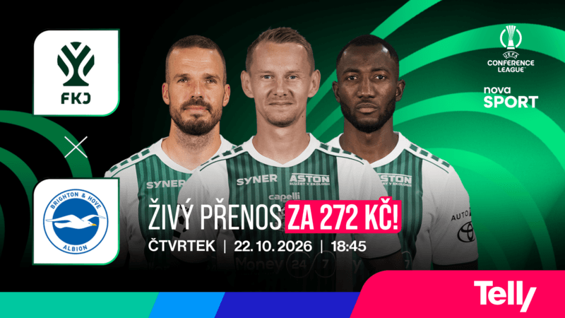 FK Jablonec vs. Brighton živě na Telly, čtvrtek 22. 10. 2026 od 18:45