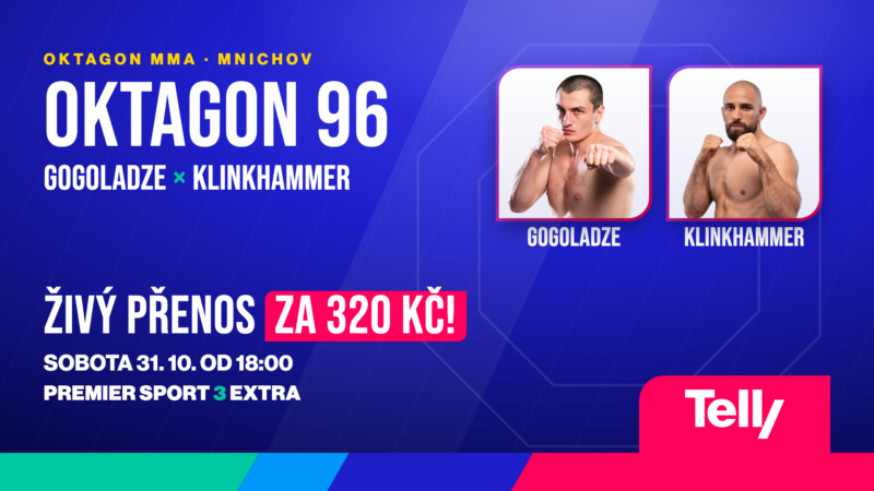 OKTAGON 96 Gogoladze vs. Klinkhammer živě na Telly, sobota 31. 10. 2026 od 18:00