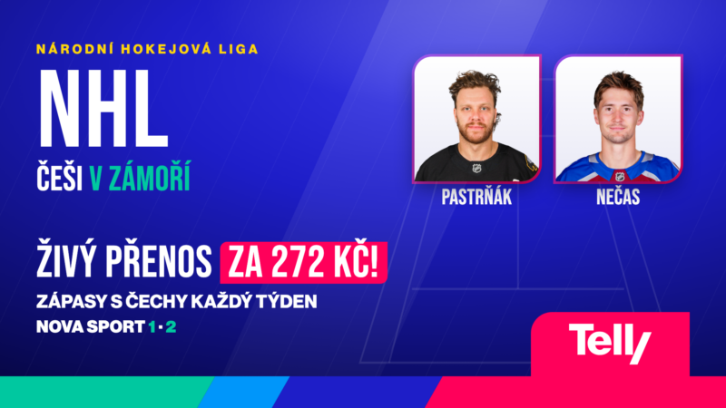 NHL živě na Telly, Pastrňák a Nečas