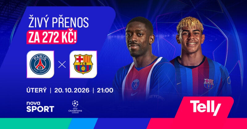 PSG vs. Barcelona živě na Telly, úterý 20. 10. 2026 od 21:00